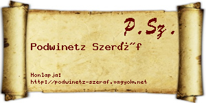 Podwinetz Szeráf névjegykártya